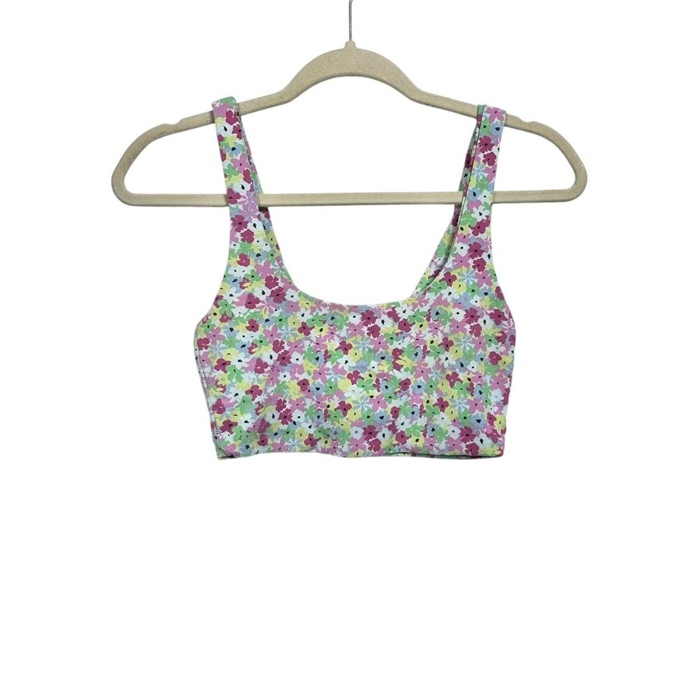Zara Womens Sz M Floral Crop Top Cami Country Cottage Core Scoop Neck Boho